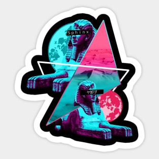 Vaporwave Sphinx Pyramids Moons Sticker